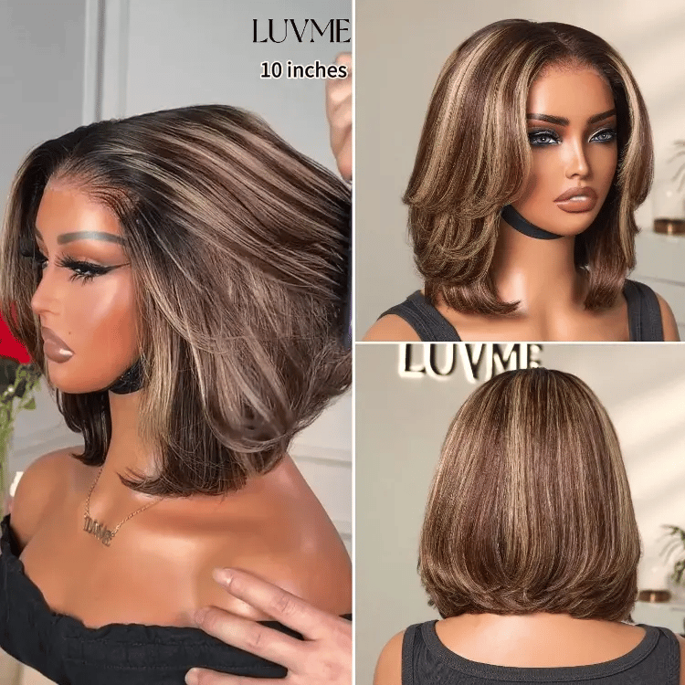 Glueless Layered T-Part Lace Human Hair Wig - Red | 8"-14"