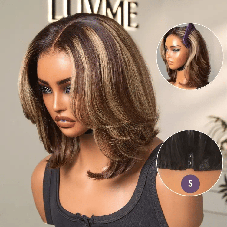 Glueless Layered T-Part Lace Human Hair Wig - Red | 8"-14"