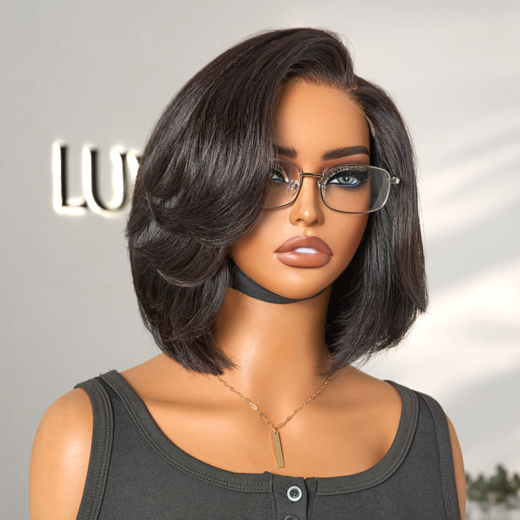 Glueless HD Lace Layered T-Part Lace Human Hair Wig - Red | 8"-14"