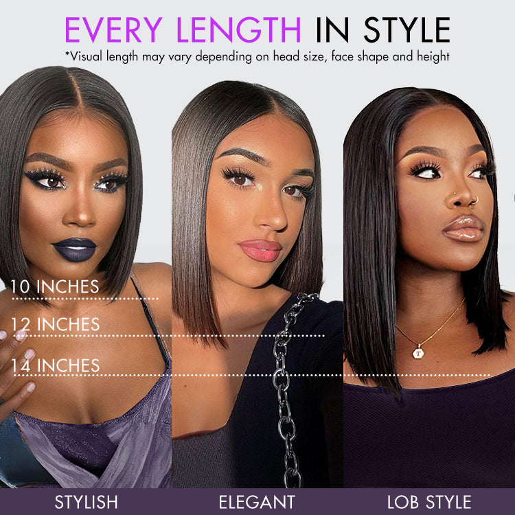 Glueless HD Lace Bob T-Part Lace Human Hair Wig | 8"-14"