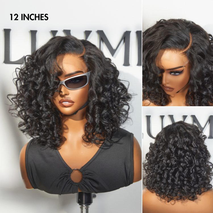 Glueless HD Lace Curly T-Part Lace Human Hair Wig - Grey | 10"-28"