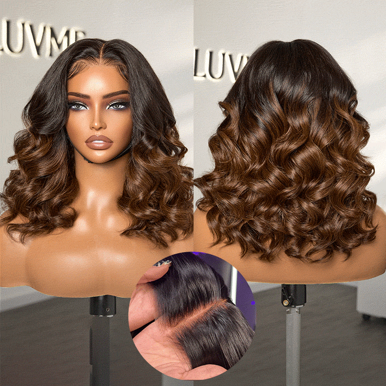 Glueless Loose Wave T-Part Lace Human Hair Wig - Red | 10"-28"
