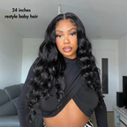 Glueless Loose Wave 5X5 Closure Human Hair Wig - Jet Black | 10"-28"
