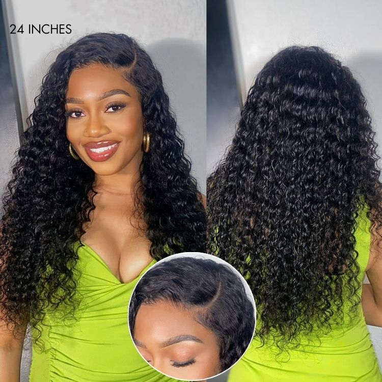 Glueless Curly T-Part Lace Human Hair Wig - Blonde Pre-Plucked | 10"-28"