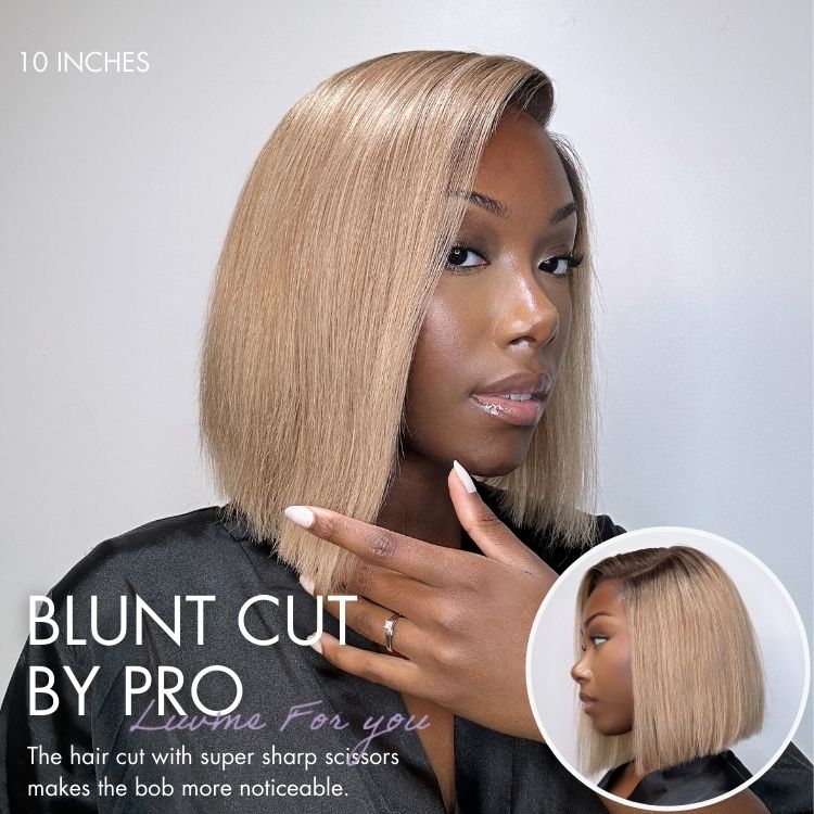 Glueless HD Lace Bob T-Part Lace Human Hair Wig - Blonde | 8"-14"