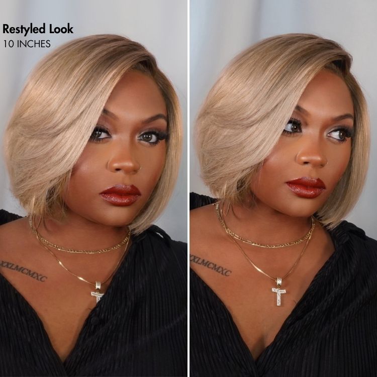 Glueless HD Lace Bob T-Part Lace Human Hair Wig - Blonde | 8"-14"