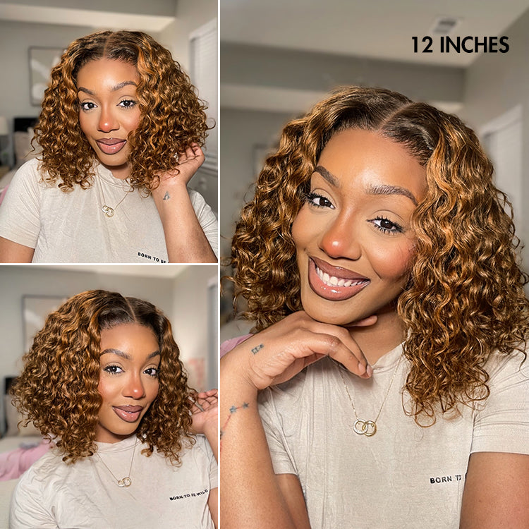 Glueless Curly T-Part Lace Human Hair Wig - Grey | 10"-28"