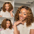 Glueless Curly T-Part Lace Human Hair Wig - Grey | 10"-28"