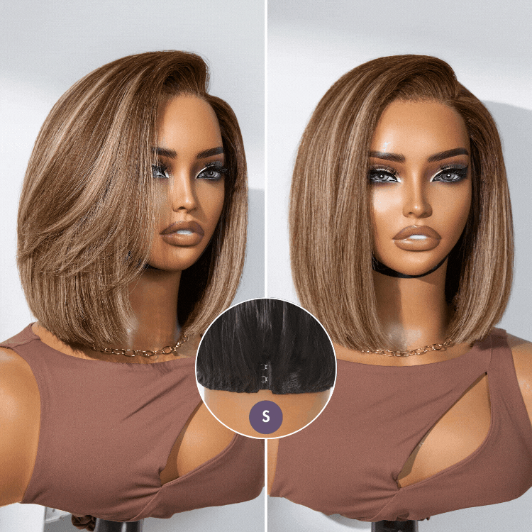 Glueless HD Lace Bob T-Part Lace Human Hair Wig - Highlight | 8"-14"