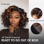 Glueless HD Lace Curly T-Part Lace Human Hair Wig - Grey | 10"-28"
