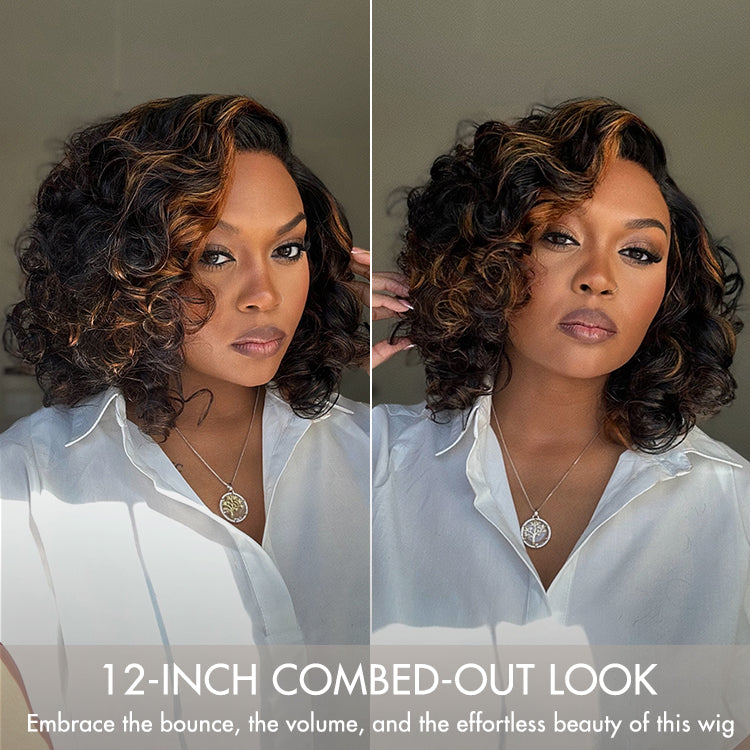 Glueless HD Lace Curly T-Part Lace Human Hair Wig - Grey | 10"-28"
