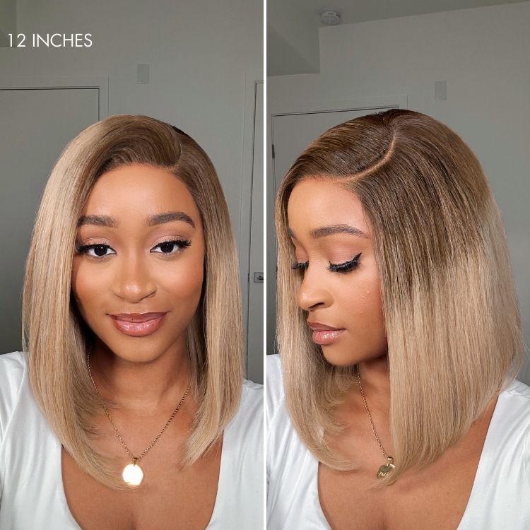 Glueless HD Lace Bob T-Part Lace Human Hair Wig - Blonde | 8"-14"