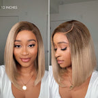 Glueless HD Lace Bob T-Part Lace Human Hair Wig - Blonde | 8"-14"