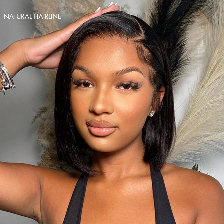 Glueless HD Lace Bob T-Part Lace Human Hair Wig - Blonde | 8"-14"
