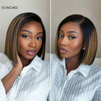 Glueless HD Lace Bob T-Part Lace Human Hair Wig - Highlight | 8"-14"