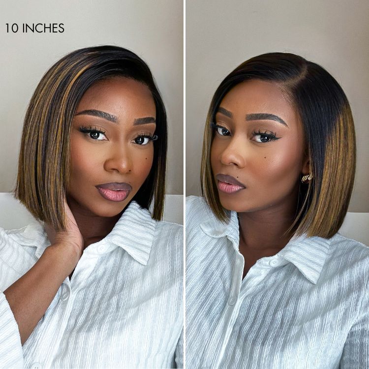 Glueless HD Lace Bob T-Part Lace Human Hair Wig - Highlight | 8"-14"