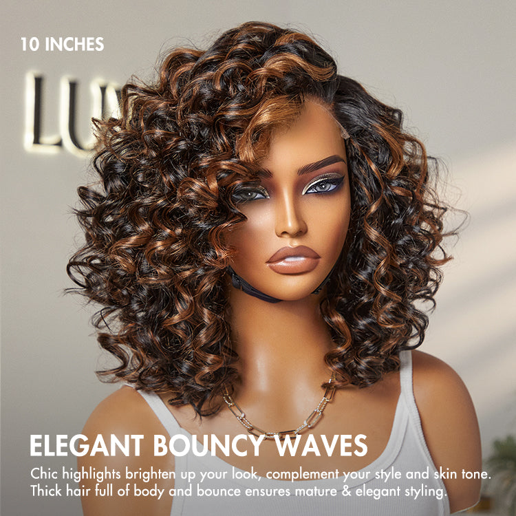 Glueless HD Lace Curly T-Part Lace Human Hair Wig - Grey | 10"-28"