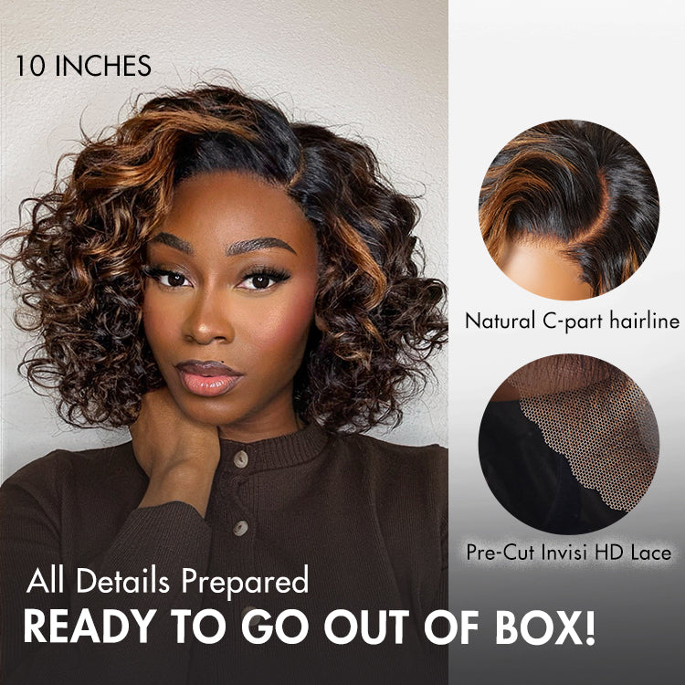 Glueless HD Lace Loose Wave T-Part Lace Human Hair Wig - Blonde | 10"-28"