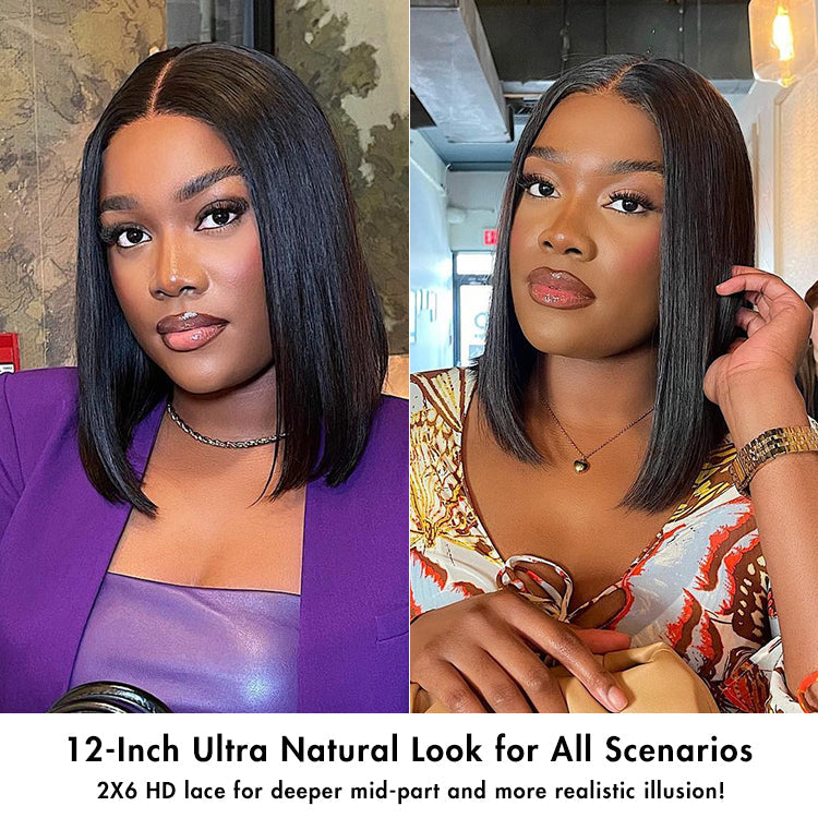 Glueless Bob 5X5 Closure Human Hair Wig - Blonde Pre-Plucked | 8"-14"