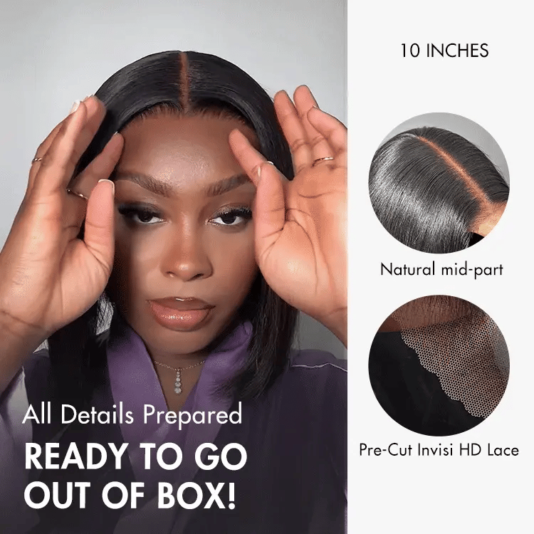Glueless Bob 5X5 Closure Human Hair Wig - Blonde Pre-Plucked | 8"-14"