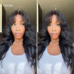 Glueless HD Lace Loose Wave T-Part Lace Human Hair Wig with Bangs | 10"-28"