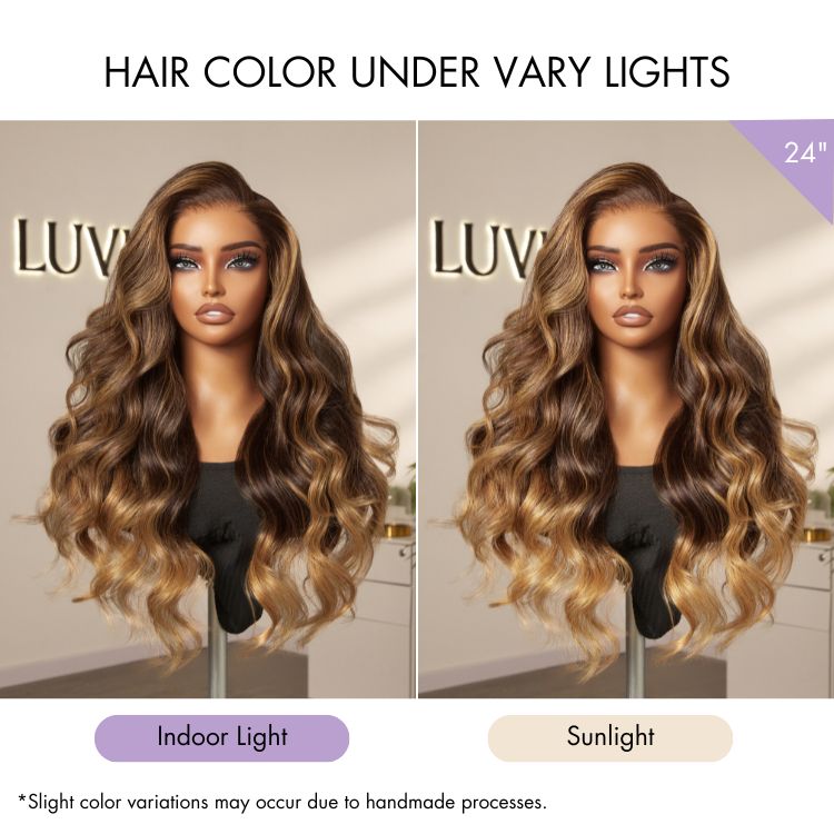 Glueless HD Lace Body Wave T-Part Lace Human Hair Wig - Highlight 180% Density | 10"-28"