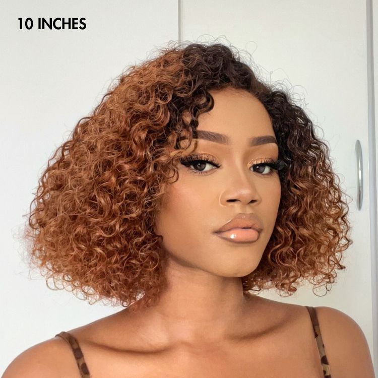 Glueless HD Lace Pixie T-Part Lace Human Hair Wig - Red | 8"-14"