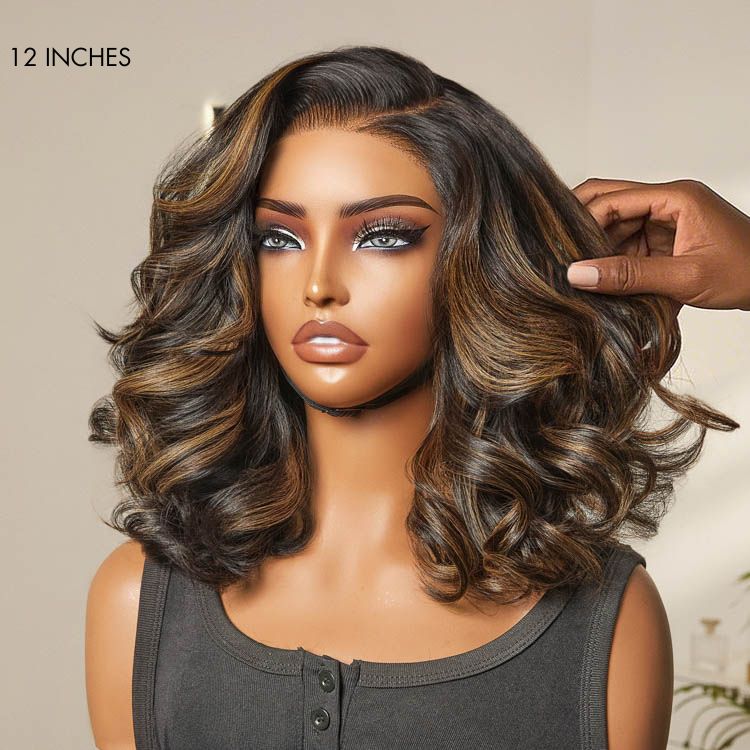 Glueless HD Lace Water Wave T-Part Lace Human Hair Wig - Highlight 200% Density | 10"-28"