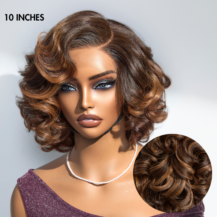 Glueless HD Lace Bob T-Part Lace Human Hair Wig - Highlight | 8"-14"