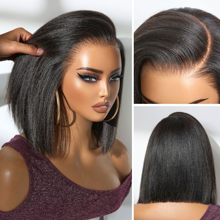 Glueless HD Lace Bob T-Part Lace Human Hair Wig - Blonde | 8"-14"