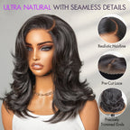 Glueless HD Lace Layered T-Part Lace Human Hair Wig - Grey | 8"-14"