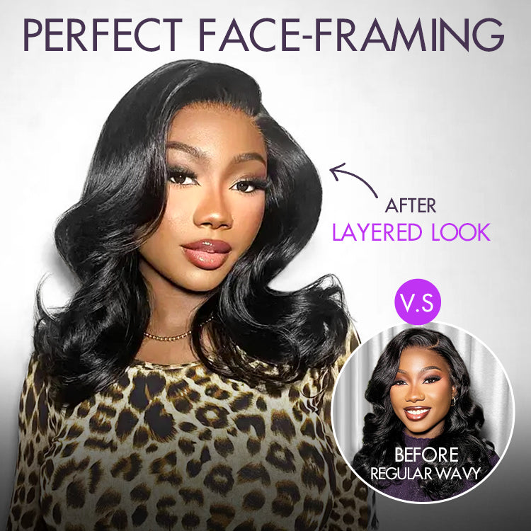 Glueless HD Lace Layered T-Part Lace Human Hair Wig - Grey | 8"-14"