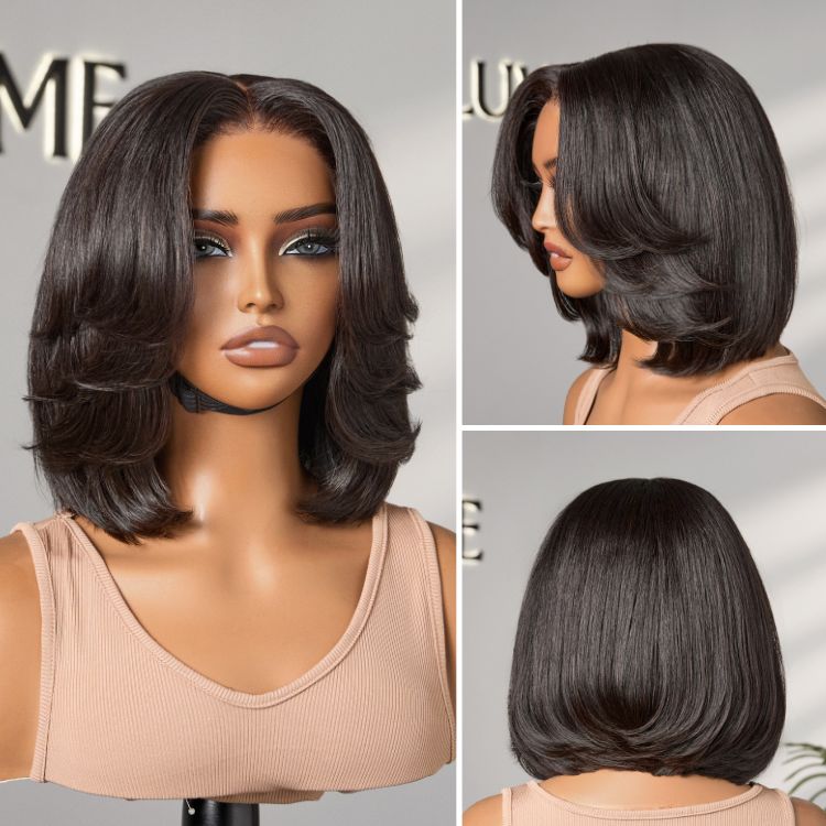 Glueless Layered T-Part Lace Human Hair Wig - Red | 8"-14"
