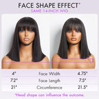 Glueless Bob Human Hair Wig - Highlight with Bangs | 8"-14"
