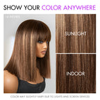 Glueless Bob Human Hair Wig - Highlight with Bangs | 8"-14"