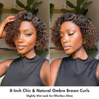 Glueless HD Lace Curly T-Part Lace Human Hair Wig - Red | 10"-28"