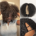 Glueless Kinky Straight V-Part Human Hair Wig 180% Density | 10"-28"