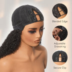 Glueless Kinky Straight V-Part Human Hair Wig 180% Density | 10"-28"