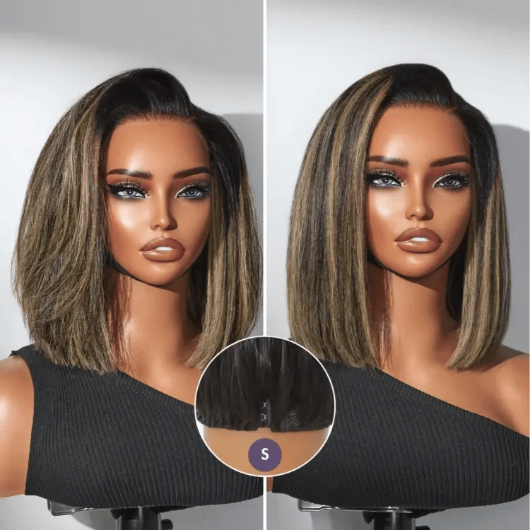 Glueless HD Lace Bob T-Part Lace Human Hair Wig - Highlight | 8"-14"