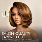 Glueless Layered 5X5 Closure Human Hair Wig - Red | 8"-14"