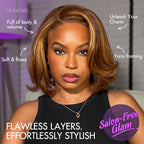 Glueless Layered 5X5 Closure Human Hair Wig - Red | 8"-14"