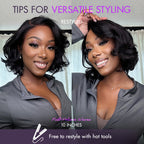 Glueless Layered 5X5 Closure Human Hair Wig - Red | 8"-14"