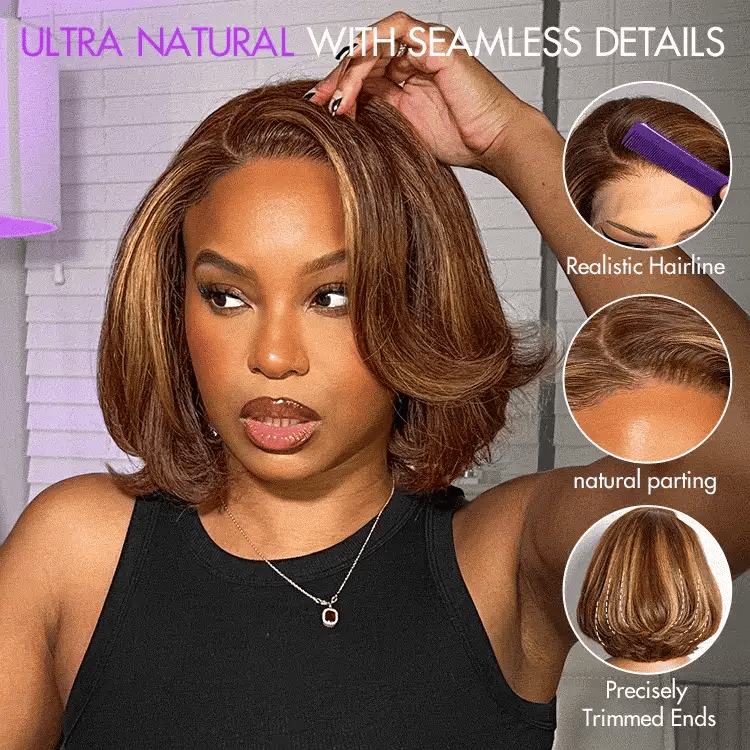 Glueless Layered 5X5 Closure Human Hair Wig - Red | 8"-14"