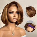 Glueless Layered 5X5 Closure Human Hair Wig - Red | 8"-14"