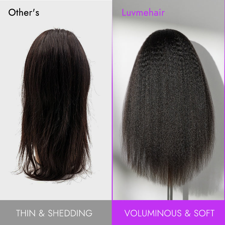 Glueless Kinky Straight Headband Human Hair Wig 180% Density | 10"-28"