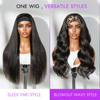 Glueless Kinky Straight Headband Human Hair Wig 180% Density | 10"-28"