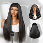Glueless Kinky Straight Headband Human Hair Wig 180% Density | 10"-28"