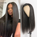 Glueless Kinky Straight Human Hair Wig | 10"-28"