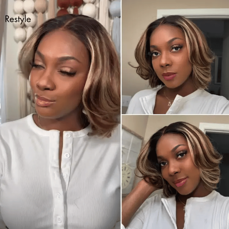 Glueless Layered T-Part Lace Human Hair Wig - Red | 8"-14"
