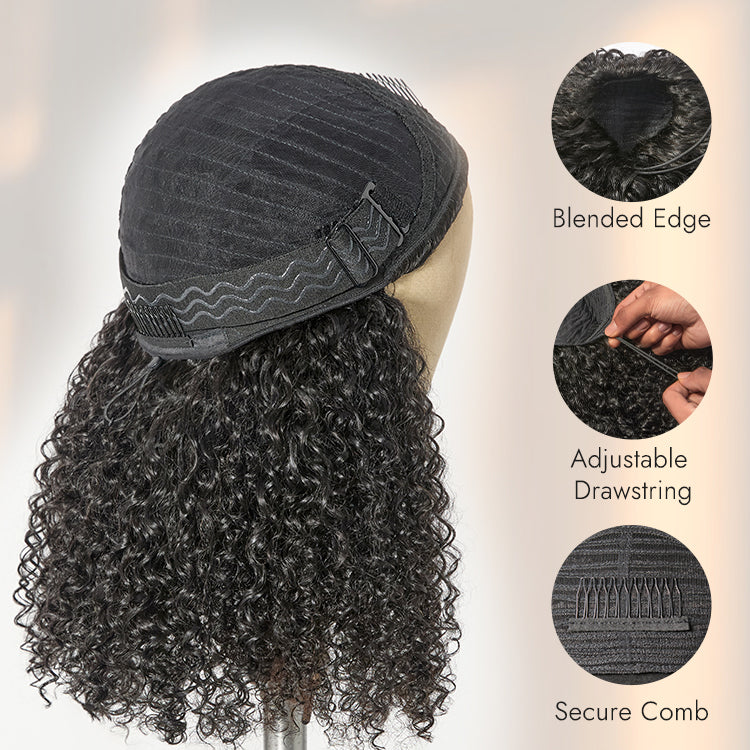 Glueless Kinky Straight Human Hair Wig 180% Density | 10"-28"